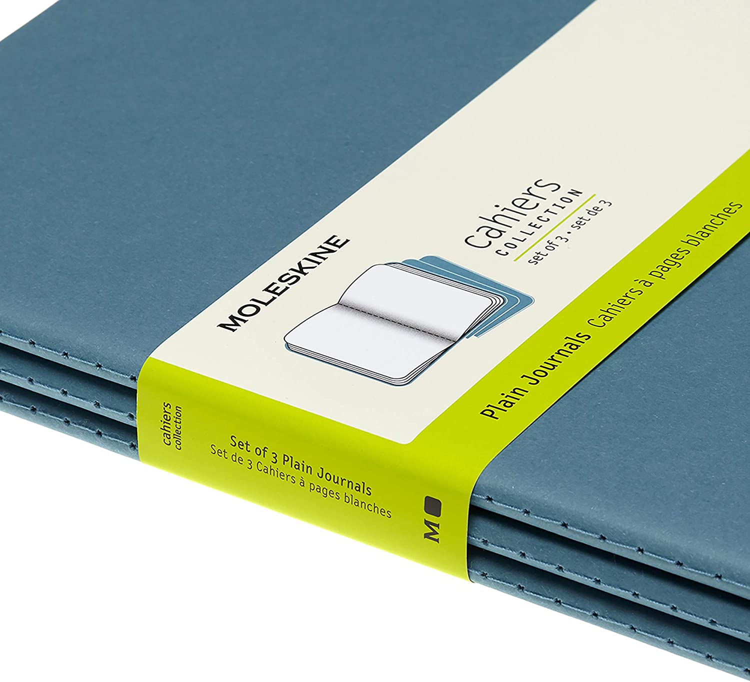 Set 3 caiete - Moleskine Cahier - Extra Large, Plain - Brisk Blue | Moleskine - 3 | YEO