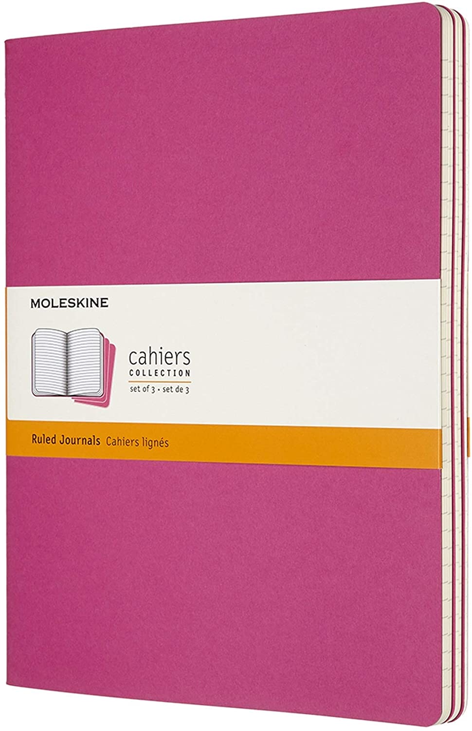 Set 3 caiete - Moleskine Cahier - X-Large, Ruled - Kinetic Pink | Moleskine - 4 | YEO