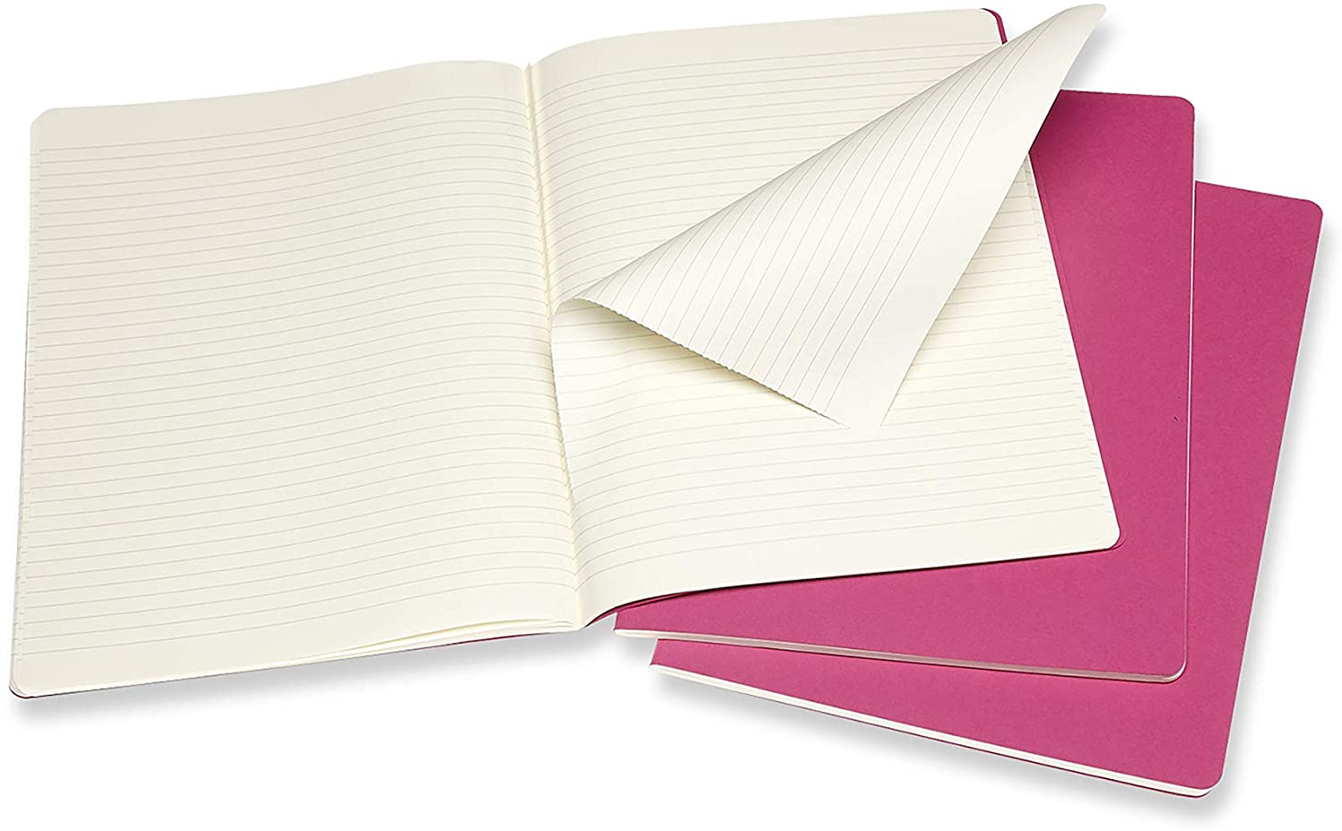 Set 3 caiete - Moleskine Cahier - X-Large, Ruled - Kinetic Pink | Moleskine