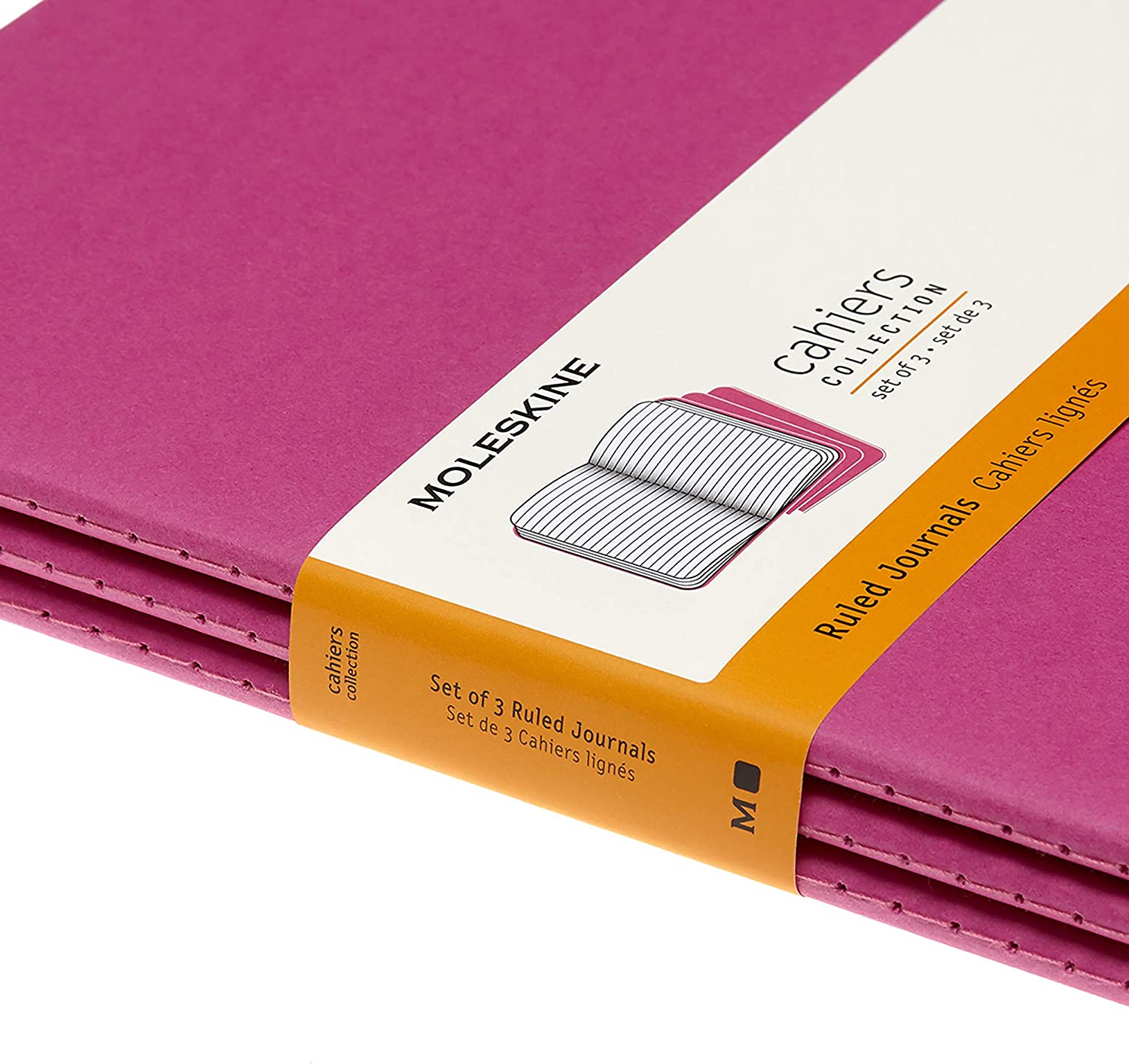 Set 3 caiete - Moleskine Cahier - X-Large, Ruled - Kinetic Pink | Moleskine - 2 | YEO