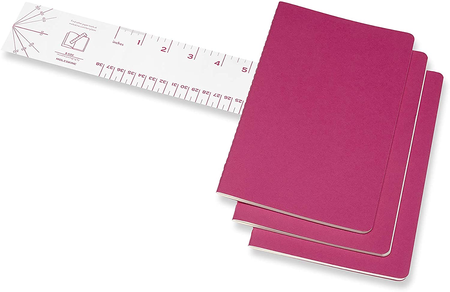 Set 3 caiete - Moleskine Cahier - Large, Plain - Kinetic Pink | Moleskine - 1 | YEO