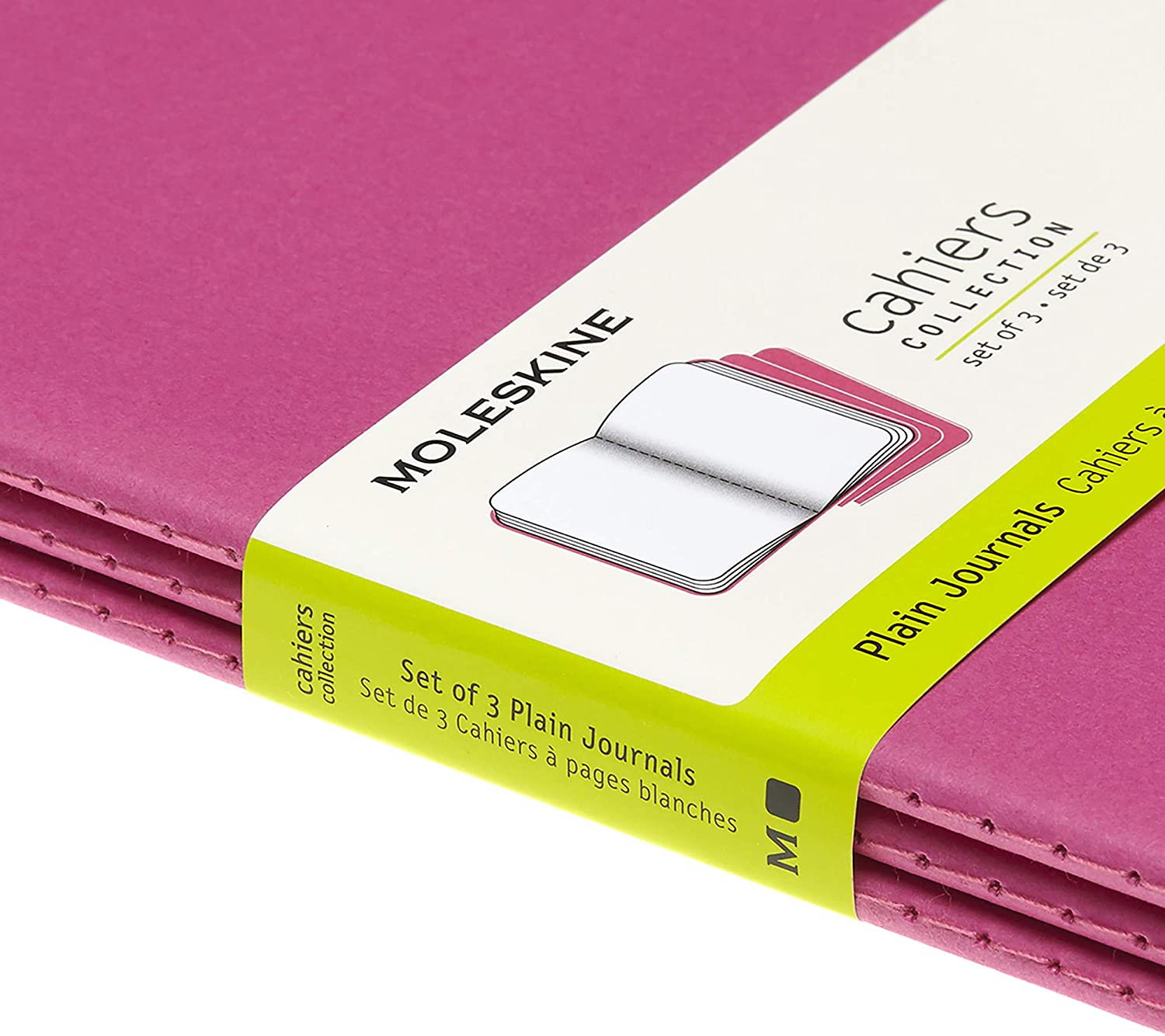 Set 3 carnete - Moleskine Plain Cahier Journals - Kinetic Pink - Large | Moleskine - 3 | YEO