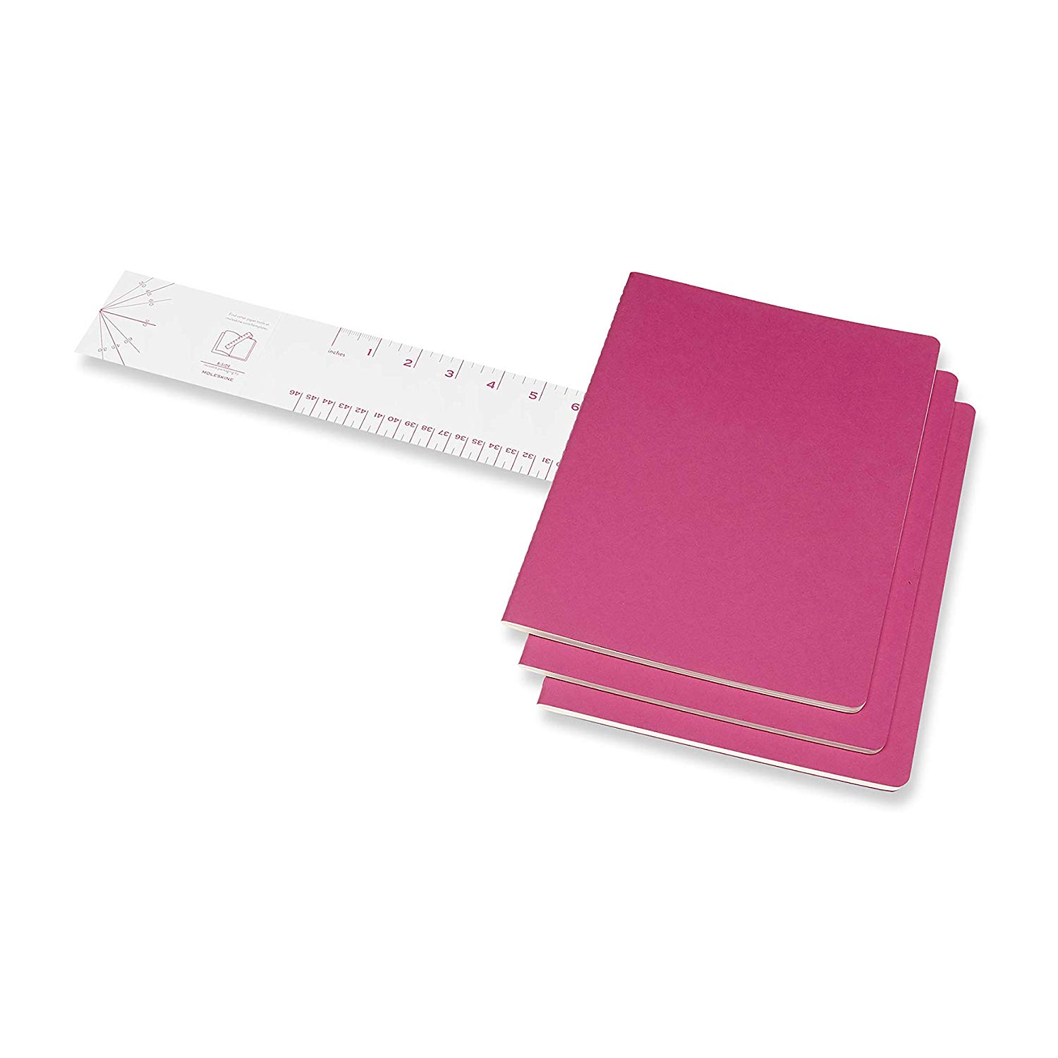 Set 3 caiete - Moleskine Cahier - Extra Large, Plain - Kinetic Pink | Moleskine - 1 | YEO