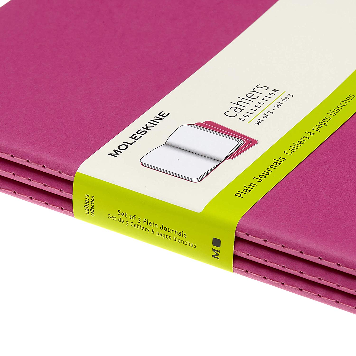 Set 3 caiete - Moleskine Cahier - Extra Large, Plain - Kinetic Pink | Moleskine - 3 | YEO