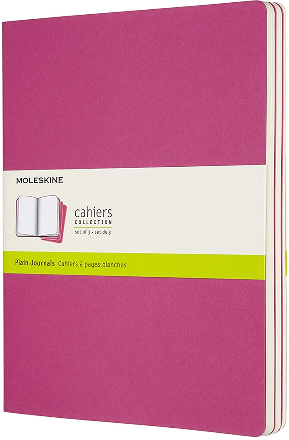 Set 3 caiete - Moleskine Cahier - Extra Large, Plain - Kinetic Pink | Moleskine - 4 | YEO