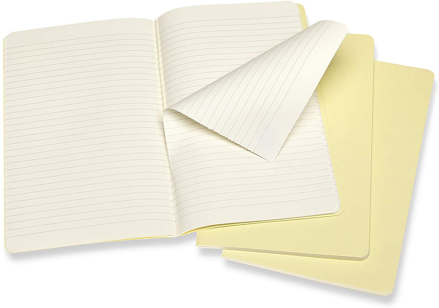 Set 3 jurnale - Moleskine Cahier - Cardboard Cover, Large, Ruled - Tender Yellow | Moleskine