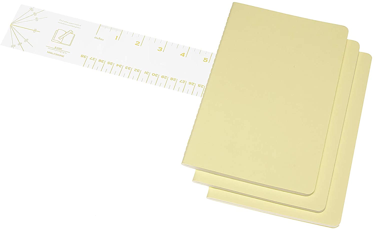 Set 3 jurnale - Moleskine Cahier - Cardboard Cover, Large, Ruled - Tender Yellow | Moleskine - 1 | YEO