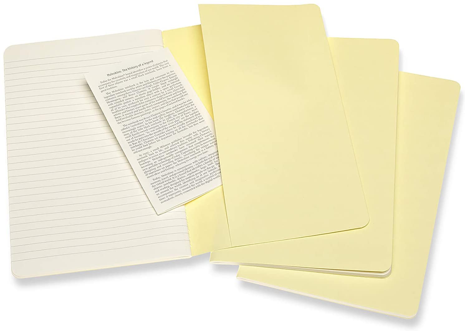 Set 3 jurnale - Moleskine Cahier - Cardboard Cover, Large, Ruled - Tender Yellow | Moleskine - 2 | YEO