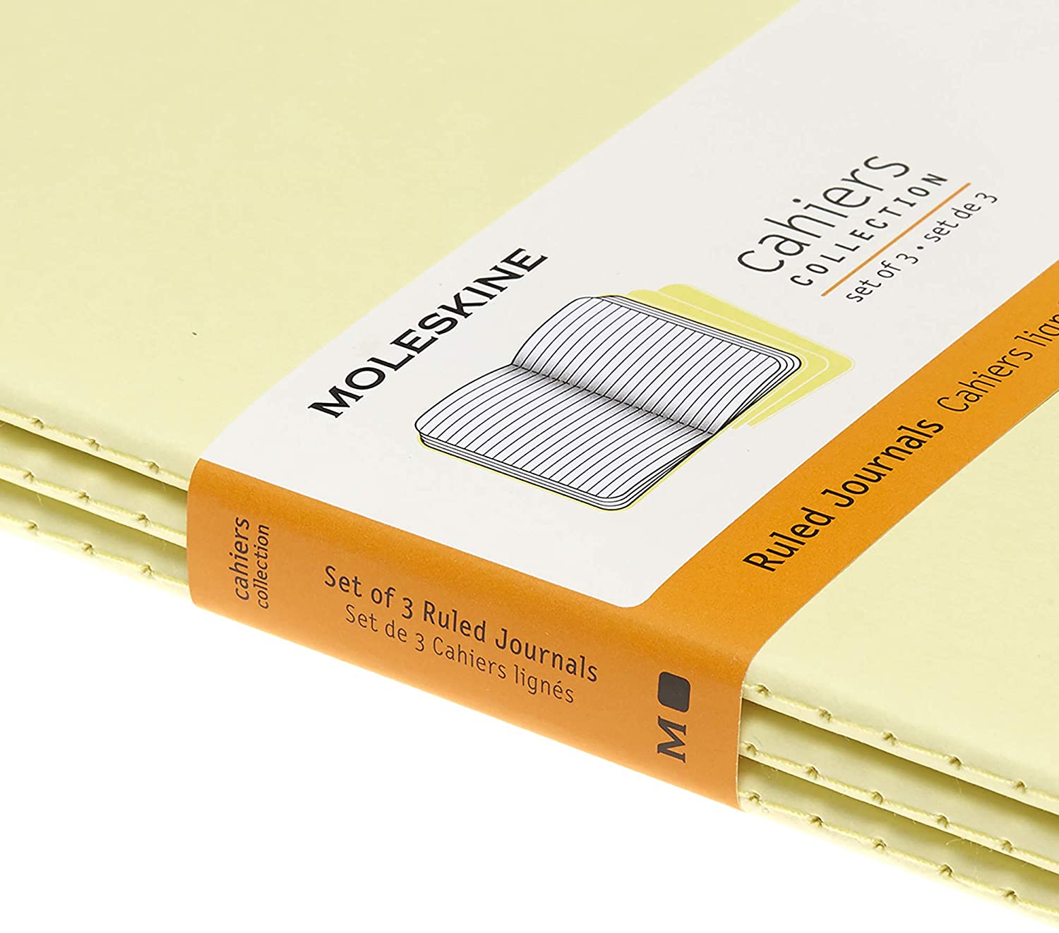 Set 3 jurnale - Moleskine Cahier - Cardboard Cover, Large, Ruled - Tender Yellow | Moleskine - 3 | YEO