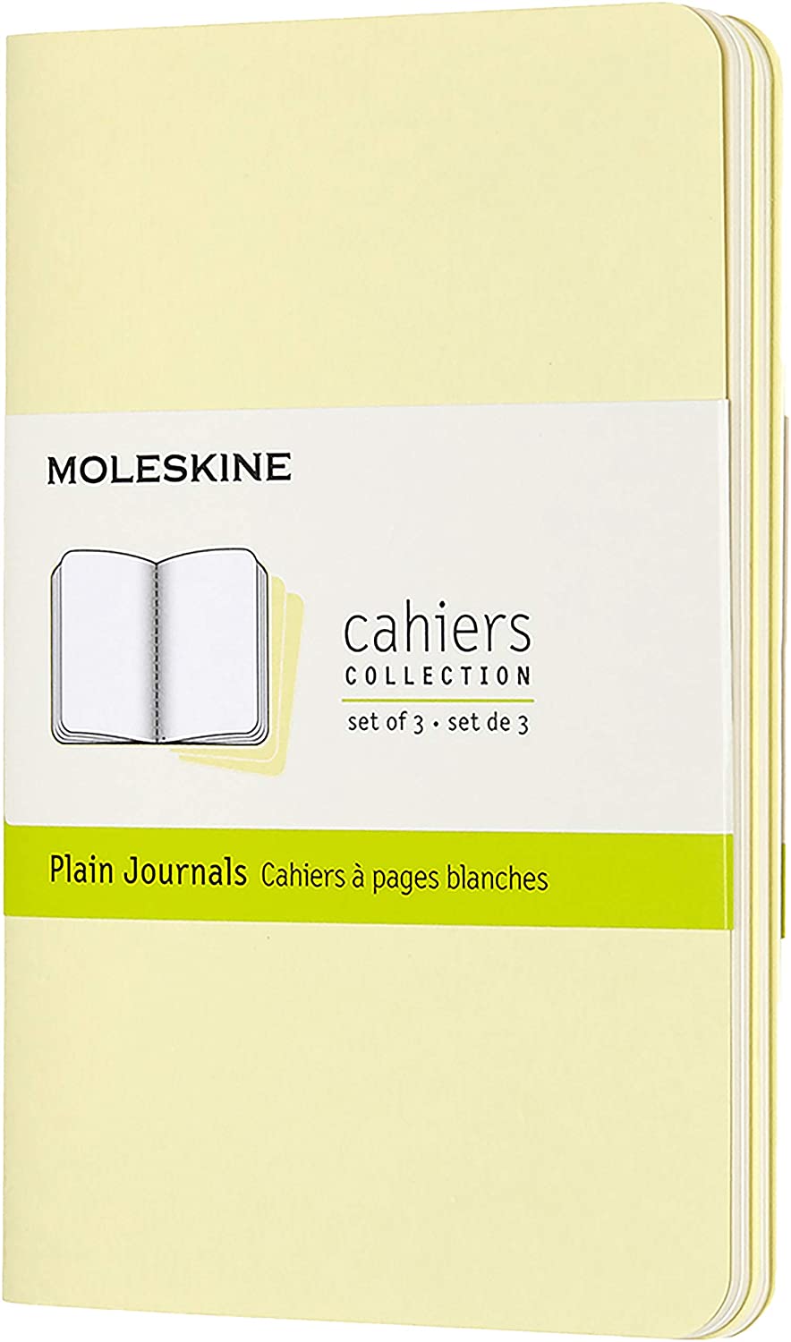 Set 3 jurnale - Moleskine Cahier - Cardboard Cover, Pocket, Plain - Tender Yellow | Moleskine