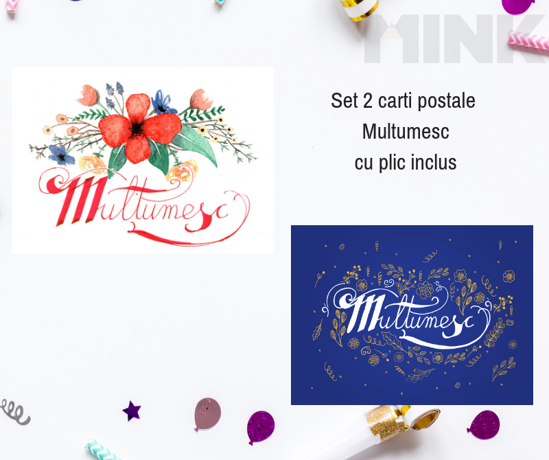 Set 2 carti postale - Multumesc | Mink image