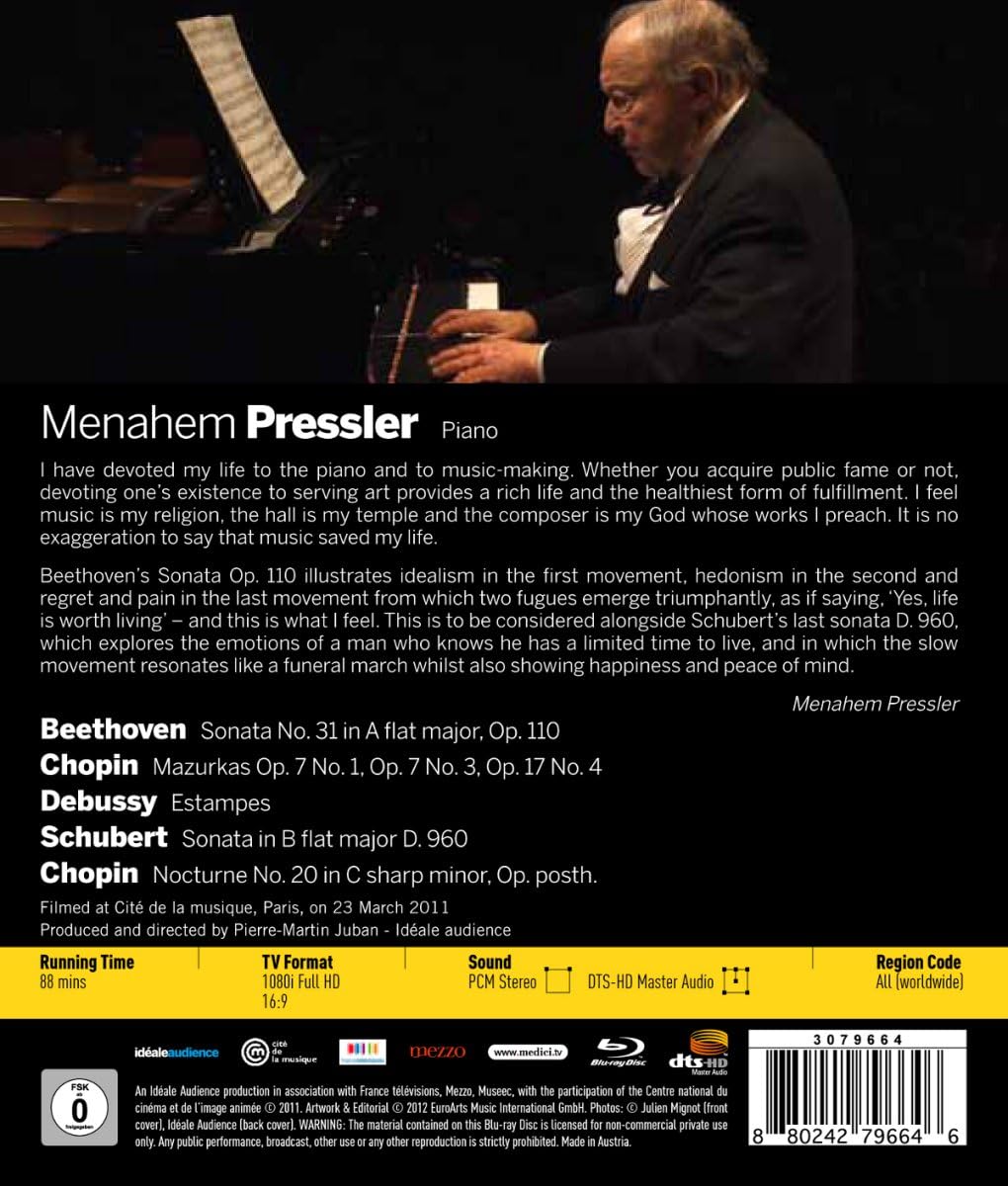 Menahem Pressler (Blu-ray Disc) | Menahem Pressler