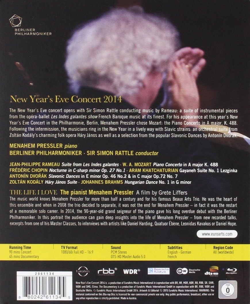 New Year’s Eve Concert 2014 (Blu-ray Disc) | Berliner Philharmoniker, Simon Rattle, Menahem Pressler