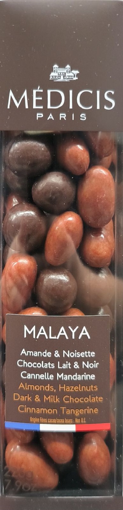 Bomboane cu migdale si alune glazurate in ciocolata - Malaya 225g | Medicis