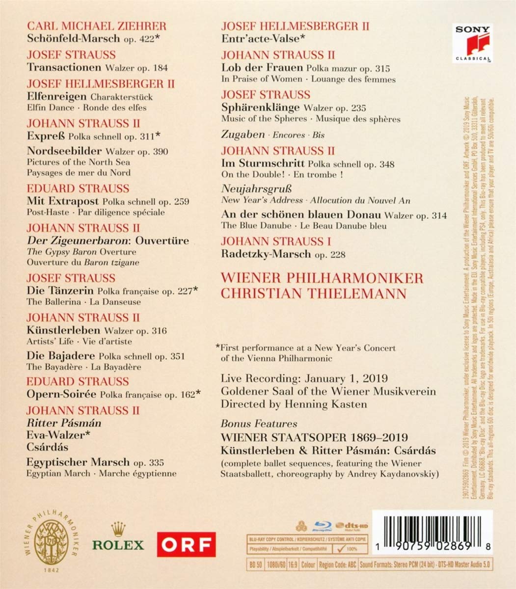 Neujahrskonzert 2019 - New Year\'s Concert 2019 (Blu-Ray) | Wiener Philharmoniker