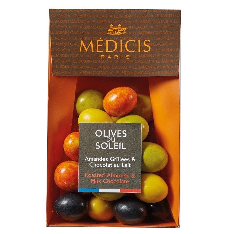  Migdale prajite in ciocolata cu lapte - Olives du Soleil, 150g | Medicis 