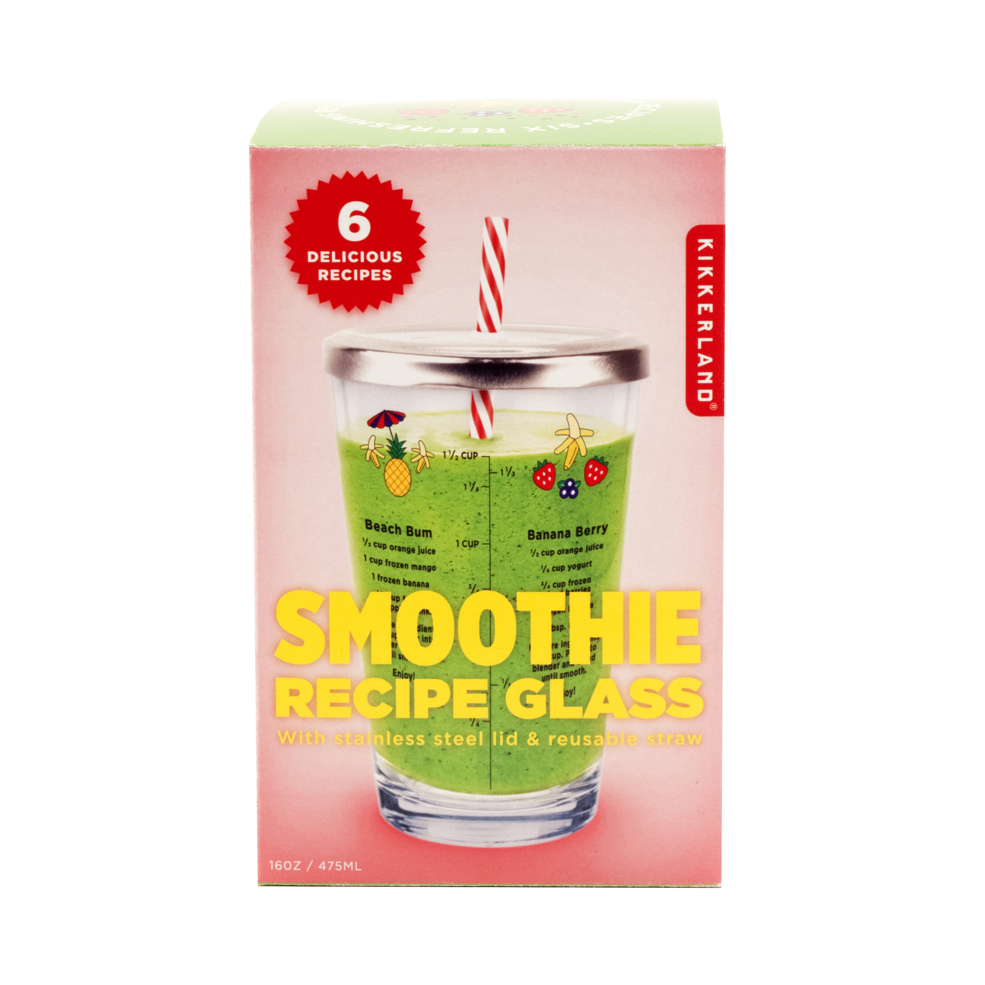 Pahar pentru Smoothie - Smoothie Recipe Glass | Kikkerland - 3 | YEO