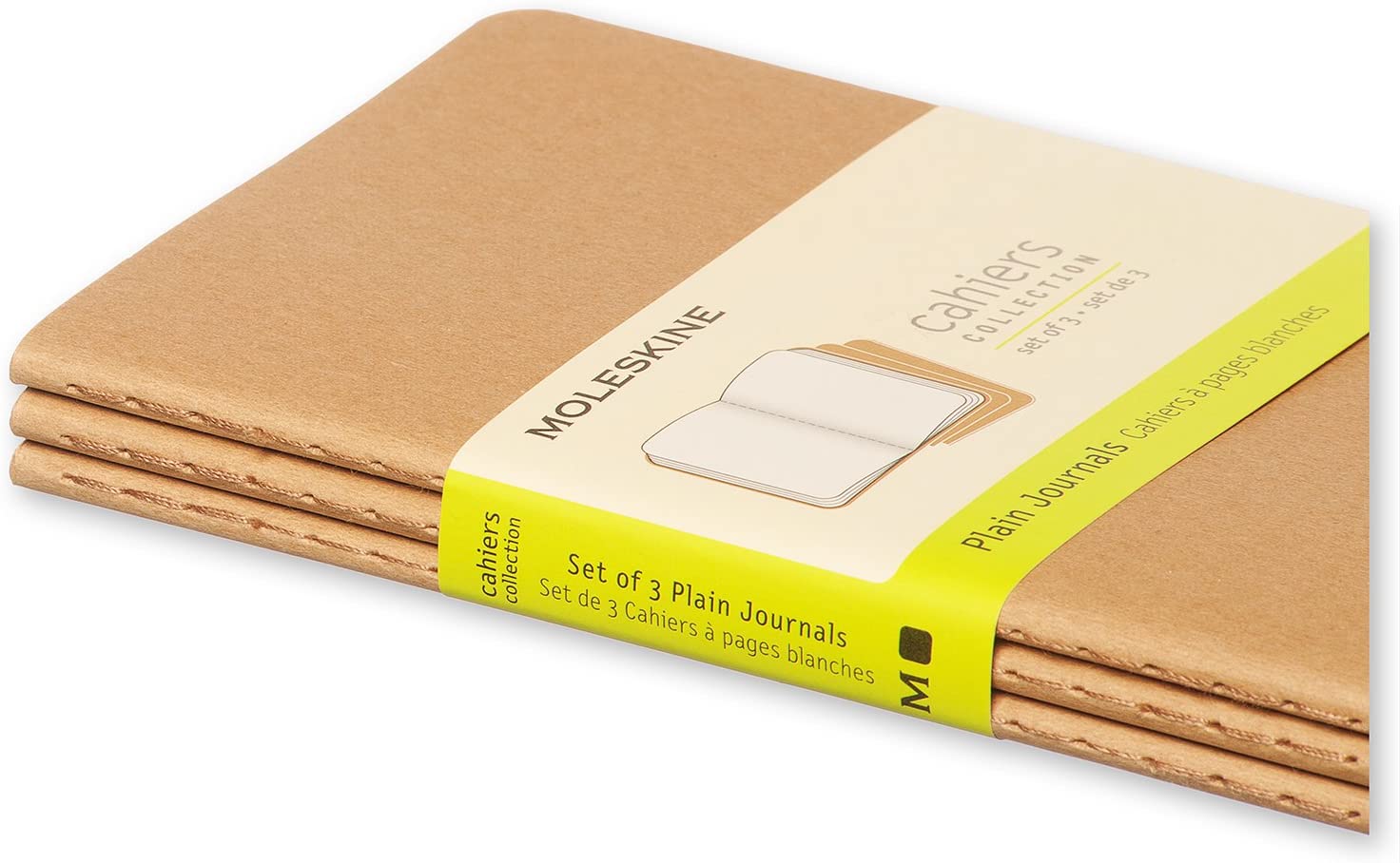 Set 3 caiete - Moleskine Cahier - Pocket, Plain - Kraft Brown | Moleskine - 5 | YEO