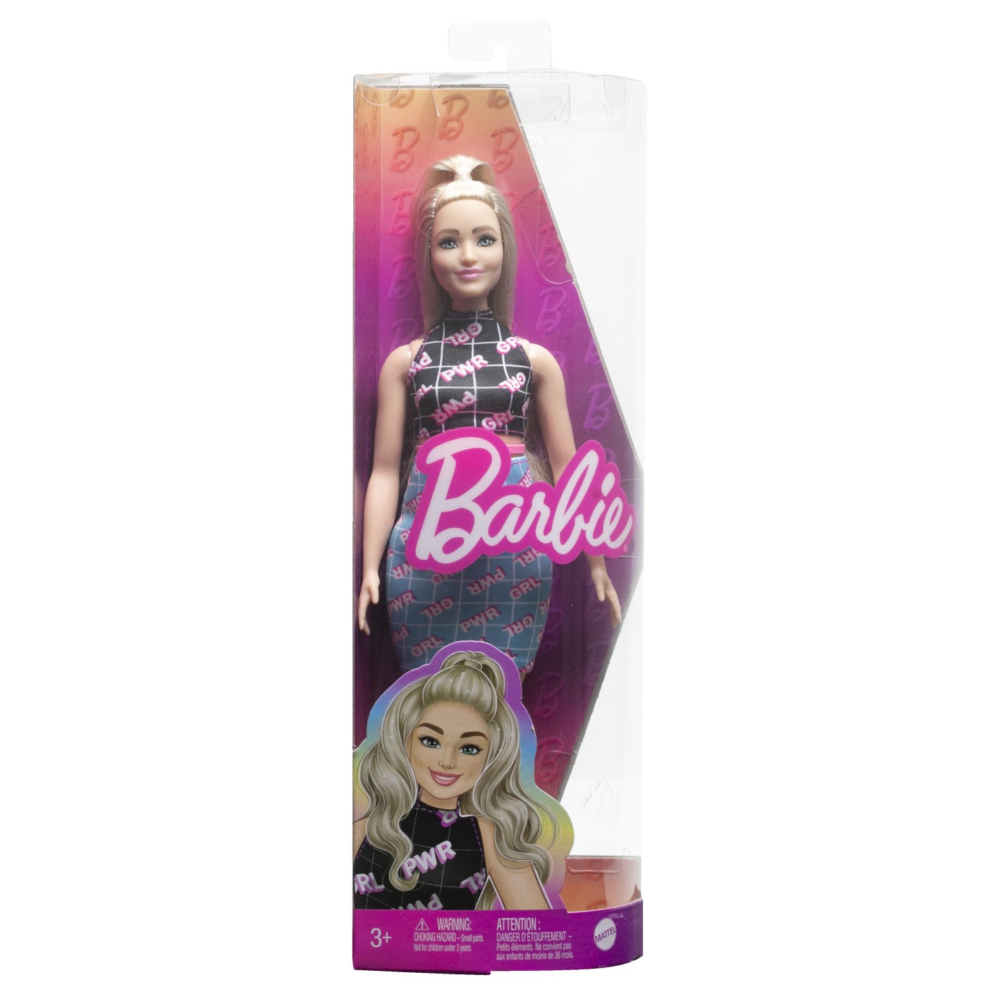 Papusa Barbie Fashionista blonda cu borseta roz | Mattel