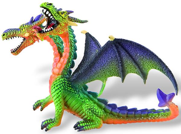 Figurina - Dragon verde cu 2 capete  | Bullyland