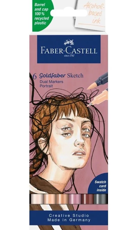 Set 6 markere cu 2 capete - Gofa Sketch Marker - Portrait | Faber-Castell - 1 | YEO