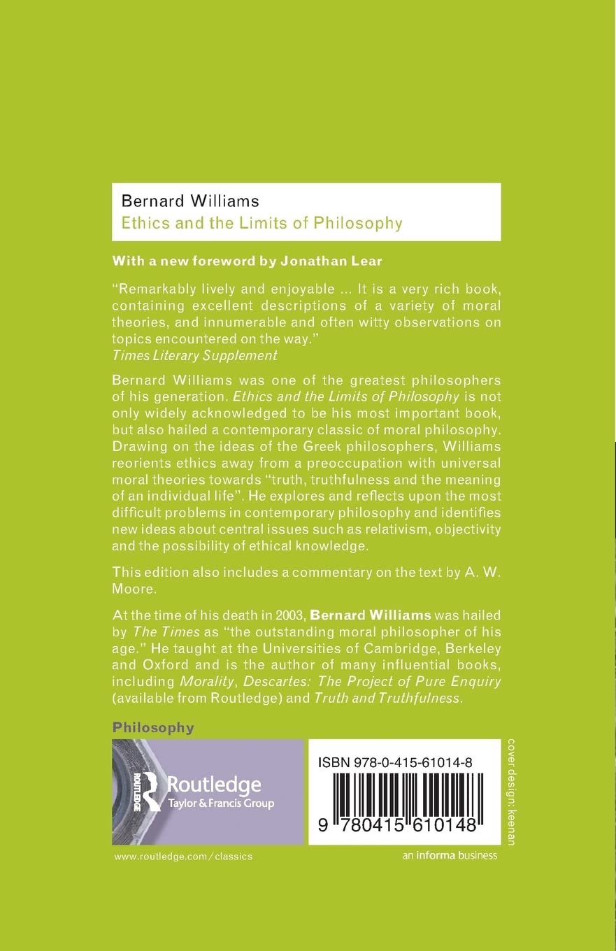 Ethics and the Limits of Philosophy | Bernard Williams