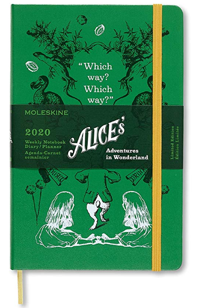 Agenda 2020 - Moleskine Limited Edition Alice\'s Adventures in Wonderland 12-Month Weekly Notebook Planner - Green, Large, Hard cover | Moleskine