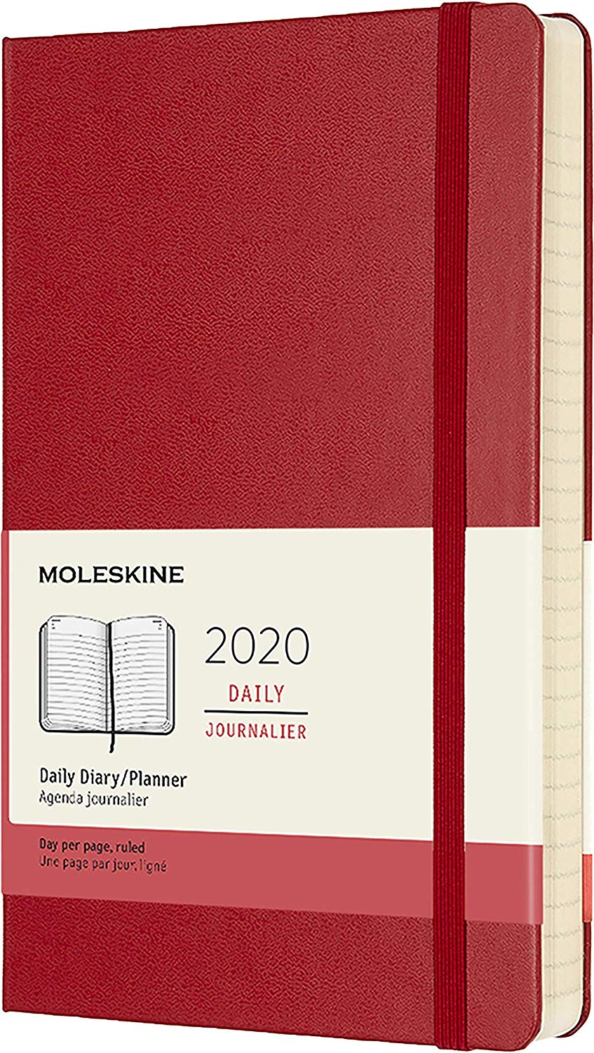 Agenda 2020 - Moleskine 12-Month Daily Notebook Planner - Scarlet Red, Large, Hard cover | Moleskine