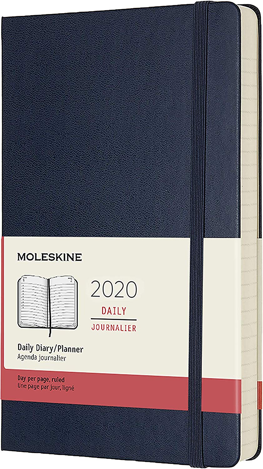 Agenda 2020 - Moleskine 12-Month Daily Notebook Planner - Sapphire Blue, Large, Hard cover | Moleskine