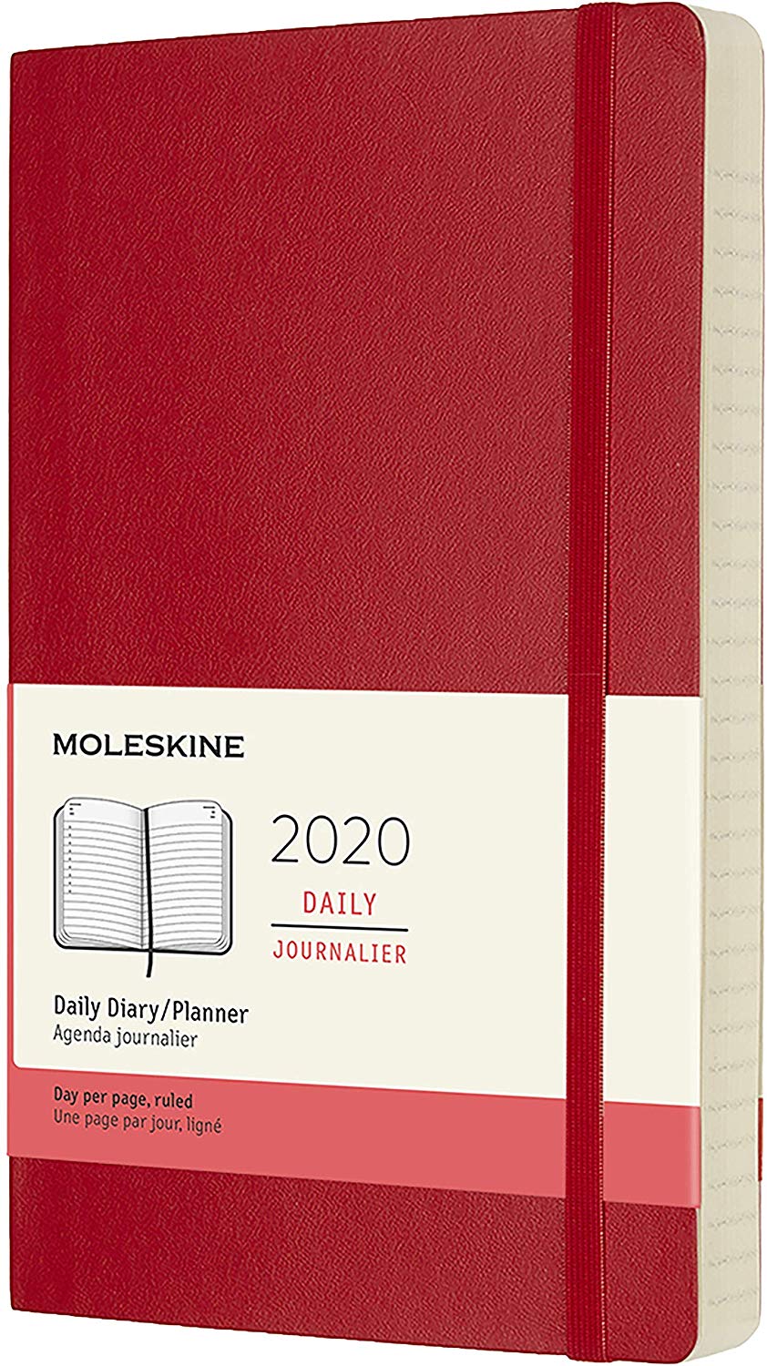 Agenda 2020 - Moleskine 12-Month Daily Notebook Planner - Scarlet Red, Large, Soft cover | Moleskine