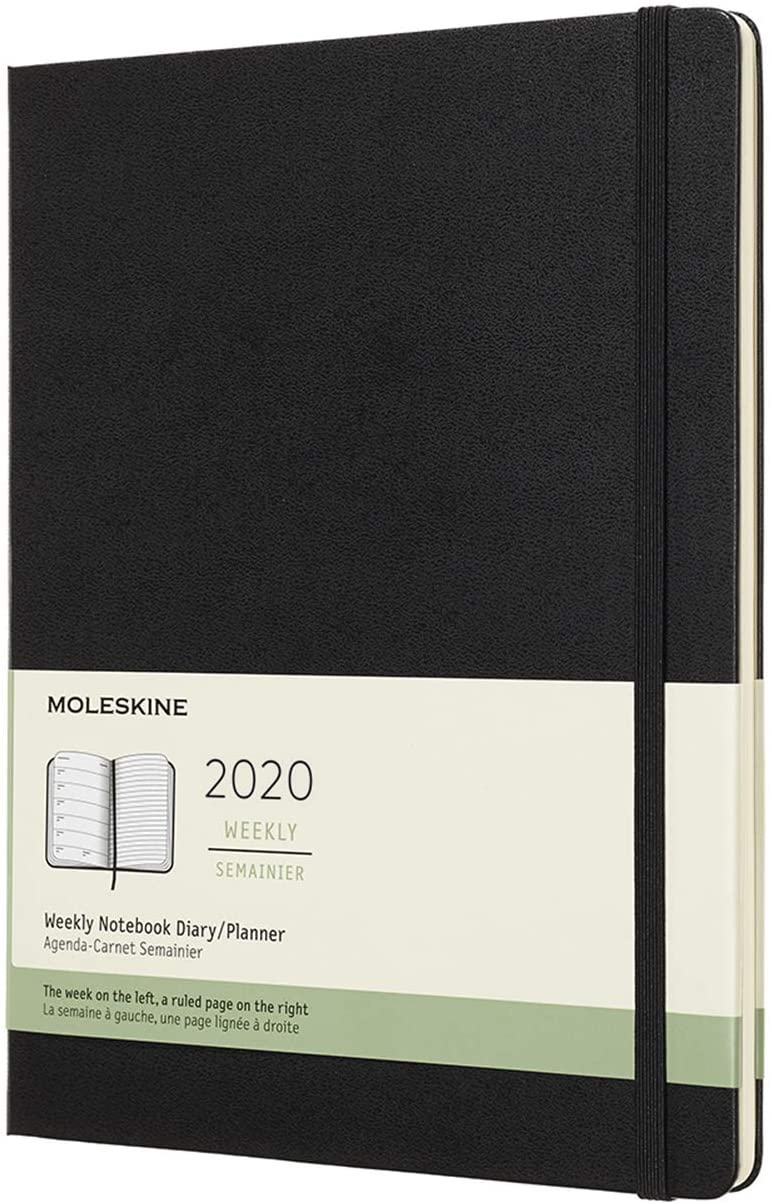 Agenda 2020 - Moleskine 12-Month Weekly Notebook Planner - Black, Extra Large, Hard cover | Moleskine