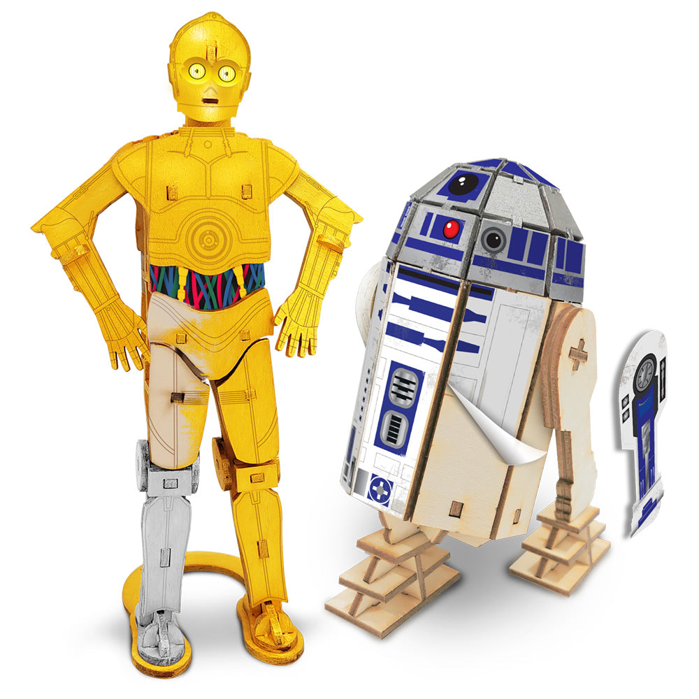 Macheta de asamblat - Star Wars - C-3PO & R2D2 | Wood WorX