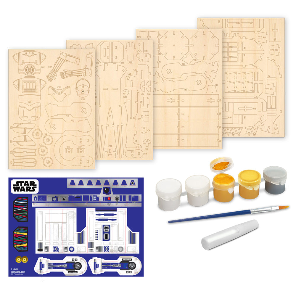 Macheta de asamblat - Star Wars - C-3PO & R2D2 | Wood WorX - 1 | YEO