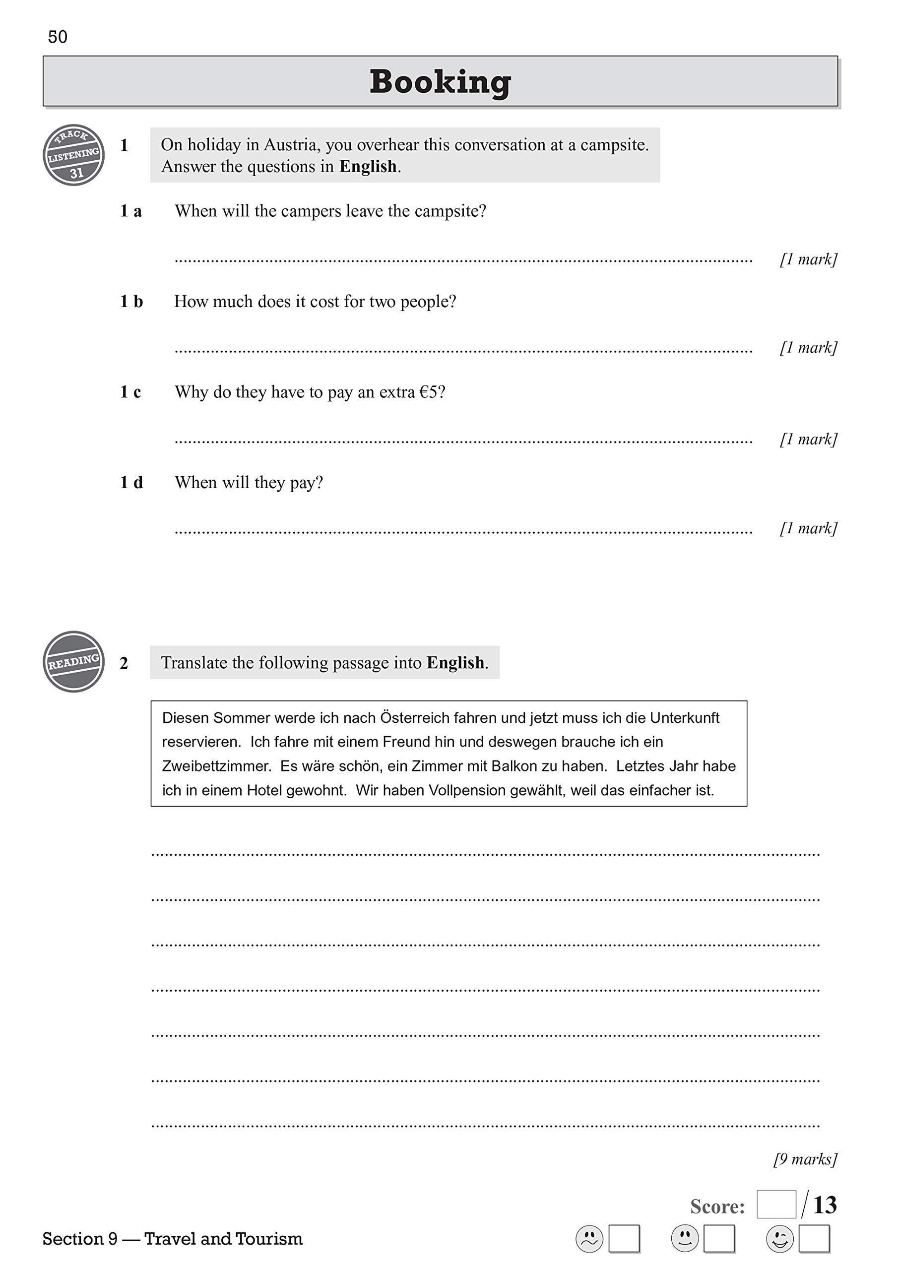 GCSE German AQA Exam Practice Workbook - For the Grade 9-1 Course (Includes Answers) | - 5 | YEO