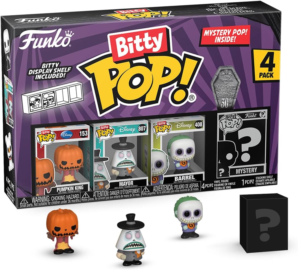 Set 4 figurine - Bitty Pop! The Nightmare Before Christmas: Pumpkin King | Funko