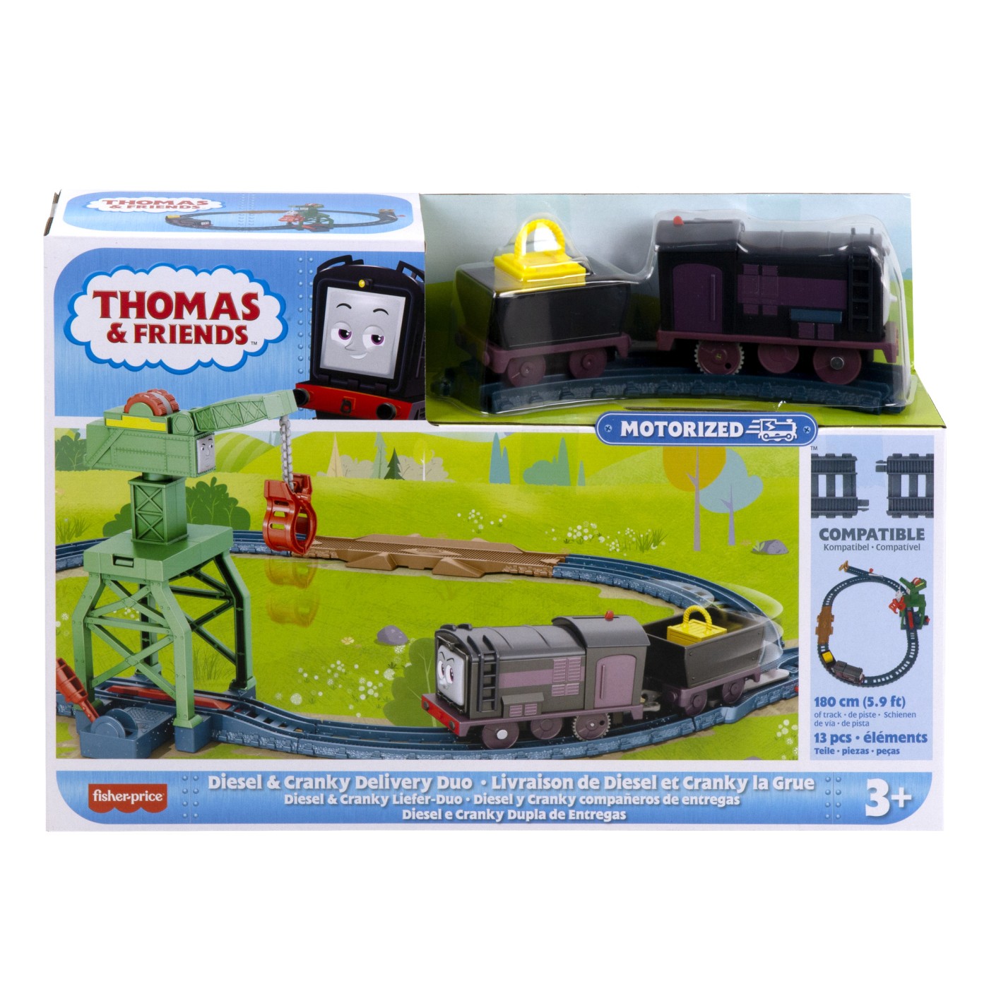 Set de joaca - Locomotiva motorizata - Cranky, cu accesorii | Fisher-Price