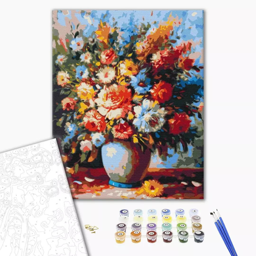 Set pictura pe numere - Luxurious bouquet in a vase | Brushme