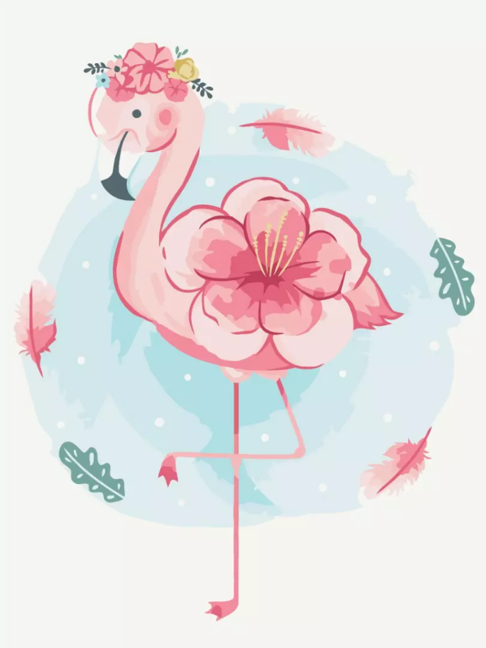 Set pictura pe numere - Blooming flamingo