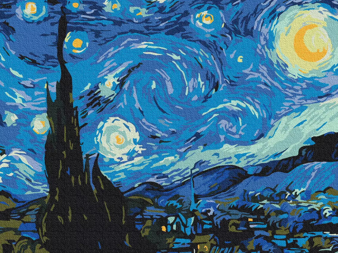 Set pictura pe numere - Van Gogh - The Starry Night | Brushme - 2 | YEO