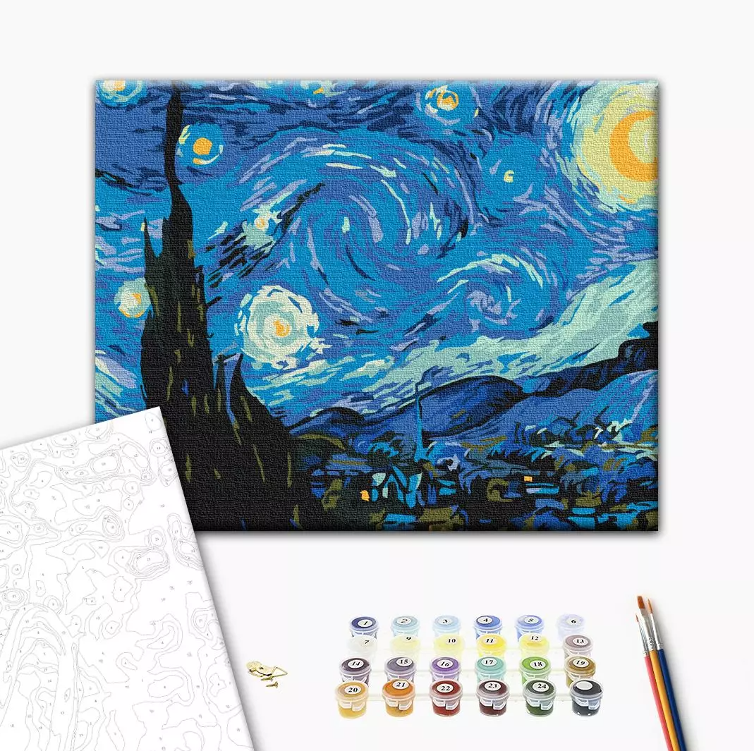 Set pictura pe numere - Van Gogh - The Starry Night | Brushme