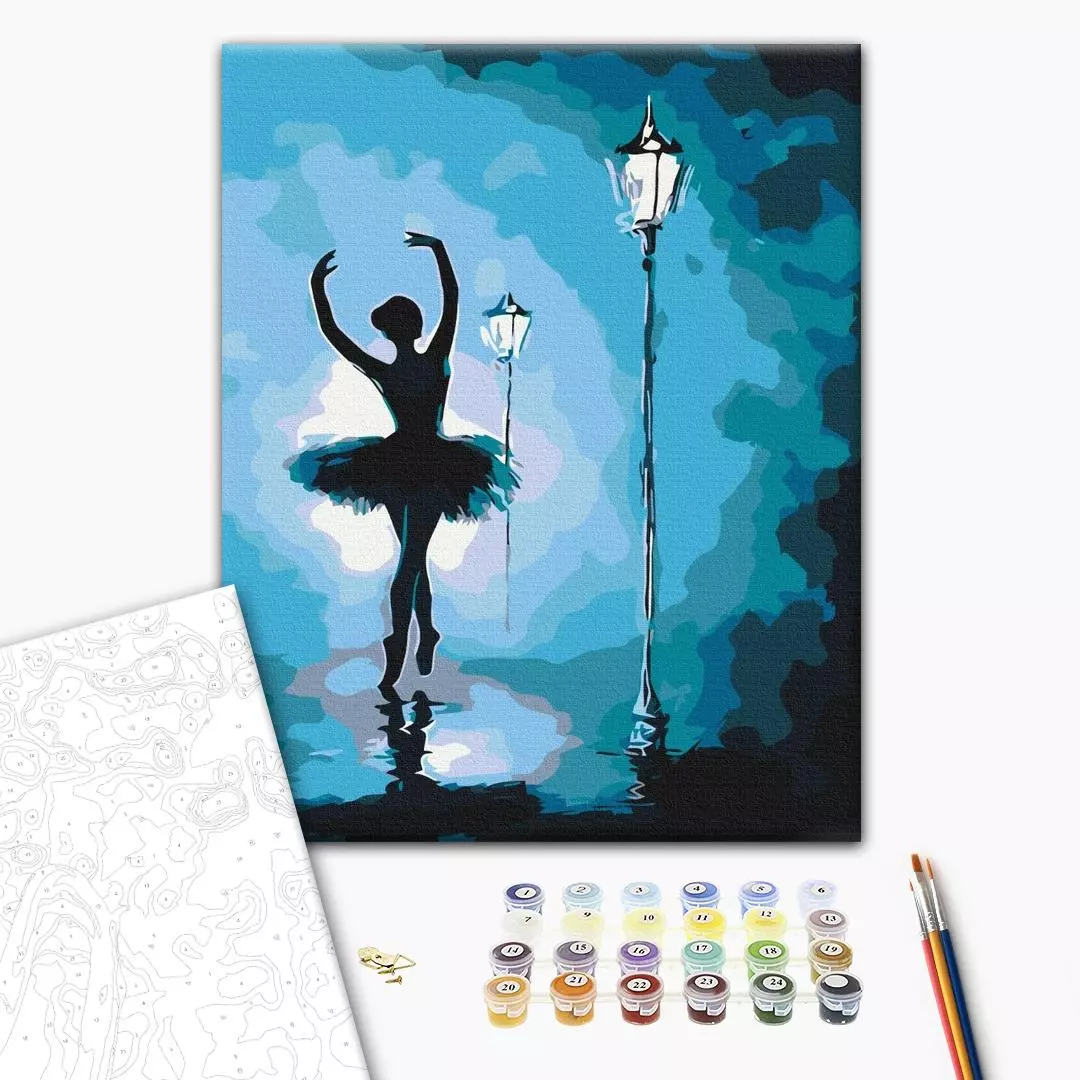 Set pictura pe numere - Ballerina in the light of lanterns | Brushme