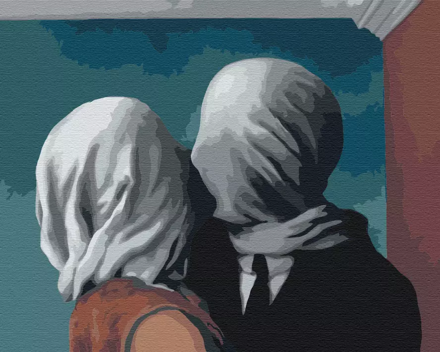 Set pictura pe numere - Rene Magritte - Kiss | Brushme - 1 | YEO