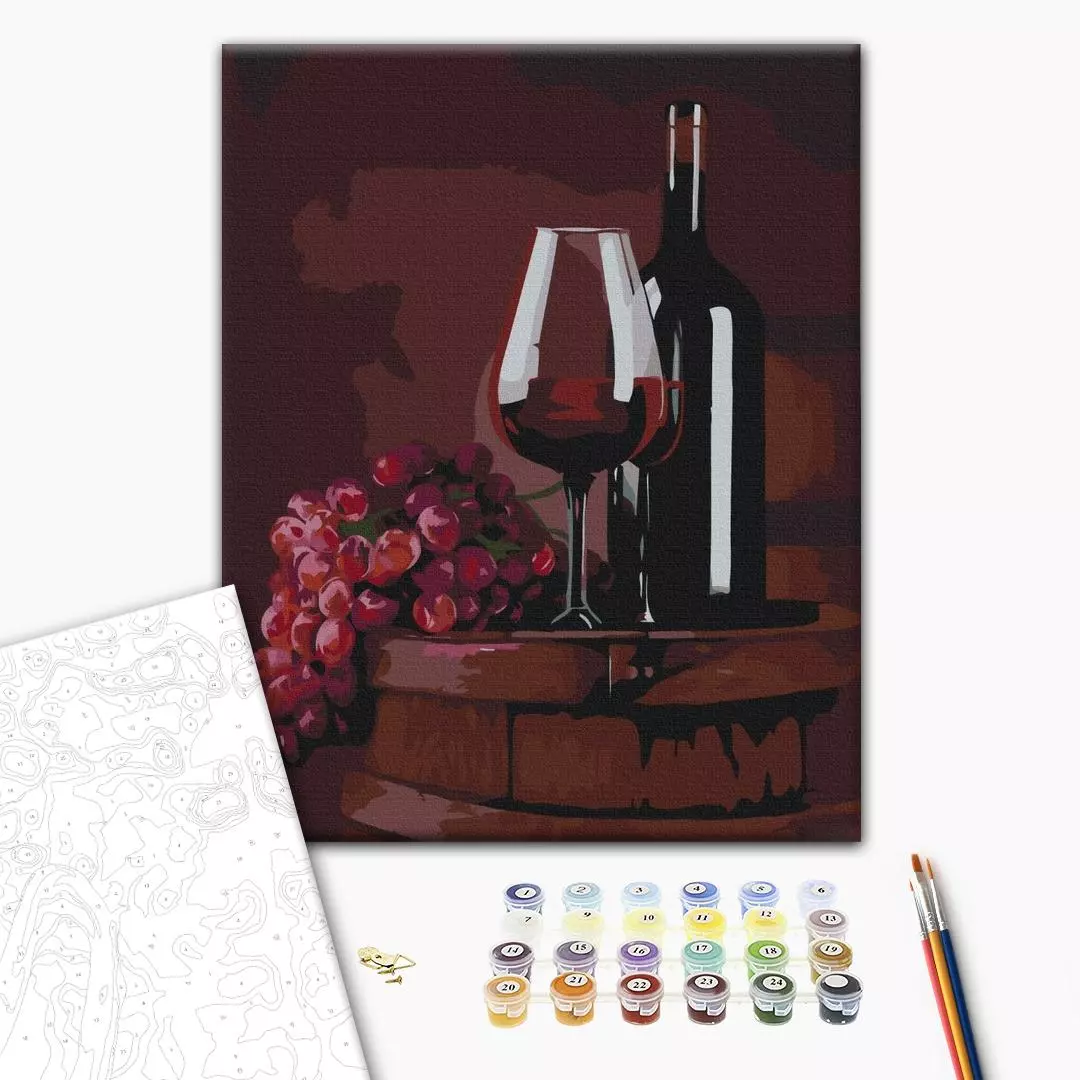 Set pictura pe numere - Valentyna Ivanova - Glass of red | Brushme