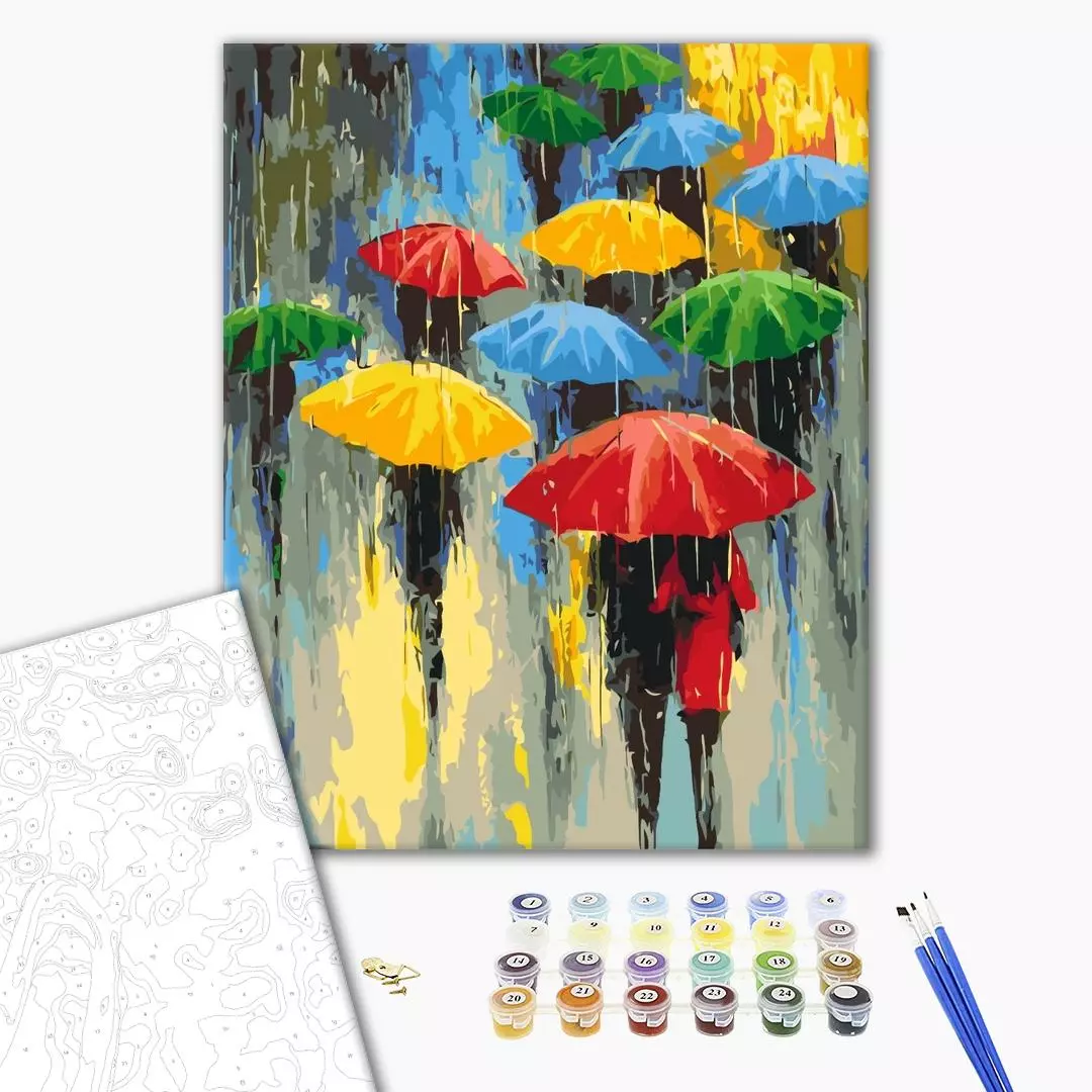 Set pictura pe numere - Colored rain | Brushme