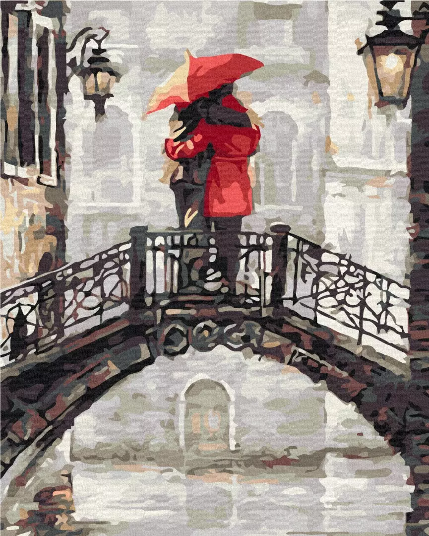 Set pictura pe numere - Lovers in the rain | Brushme