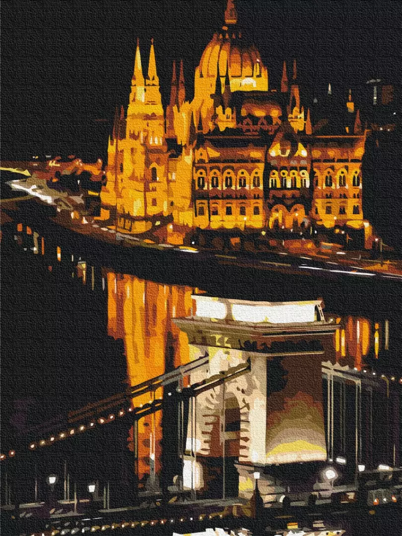 Set pictura pe numere - Night Budapest | Brushme - 1 | YEO