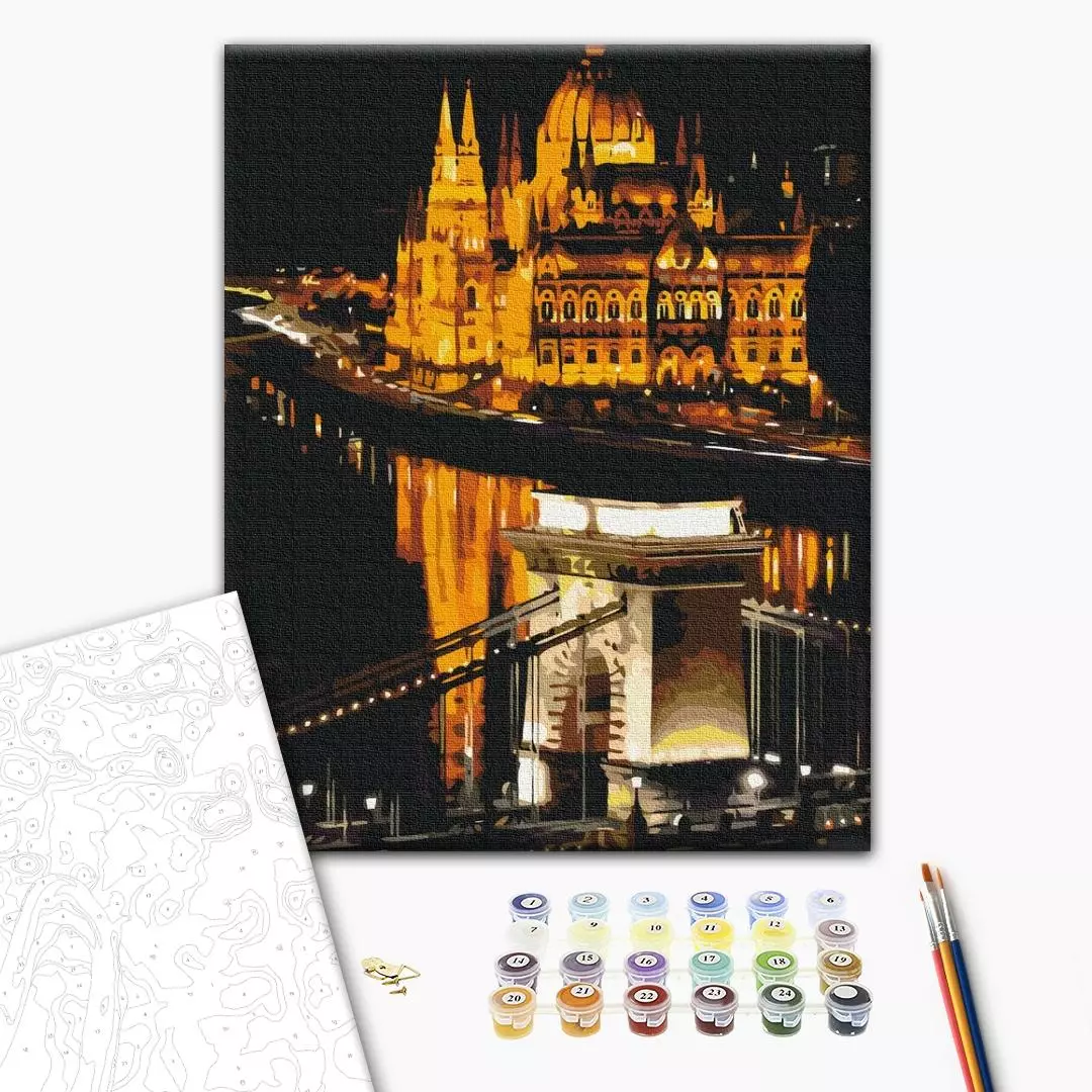 Set pictura pe numere - Night Budapest | Brushme