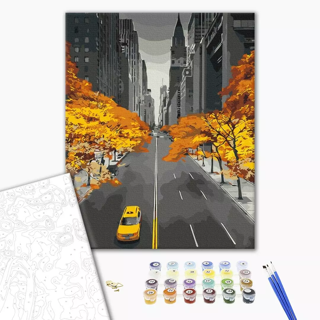 Set pictura pe numere - New York gold | Brushme