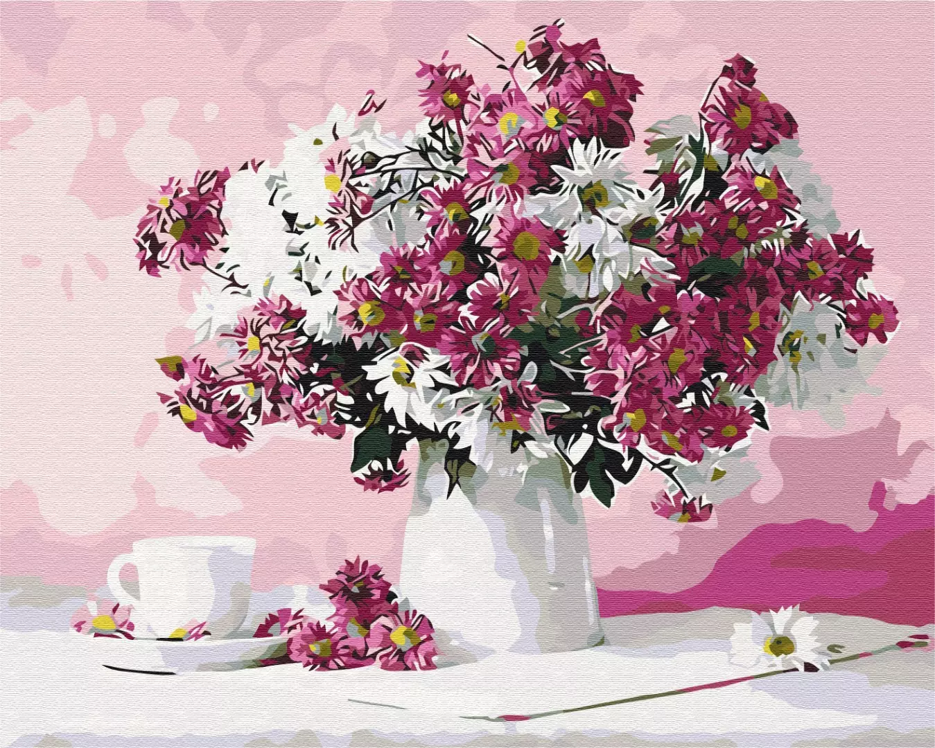 Set pictura pe numere - Still life in pink tones | Brushme - 1 | YEO