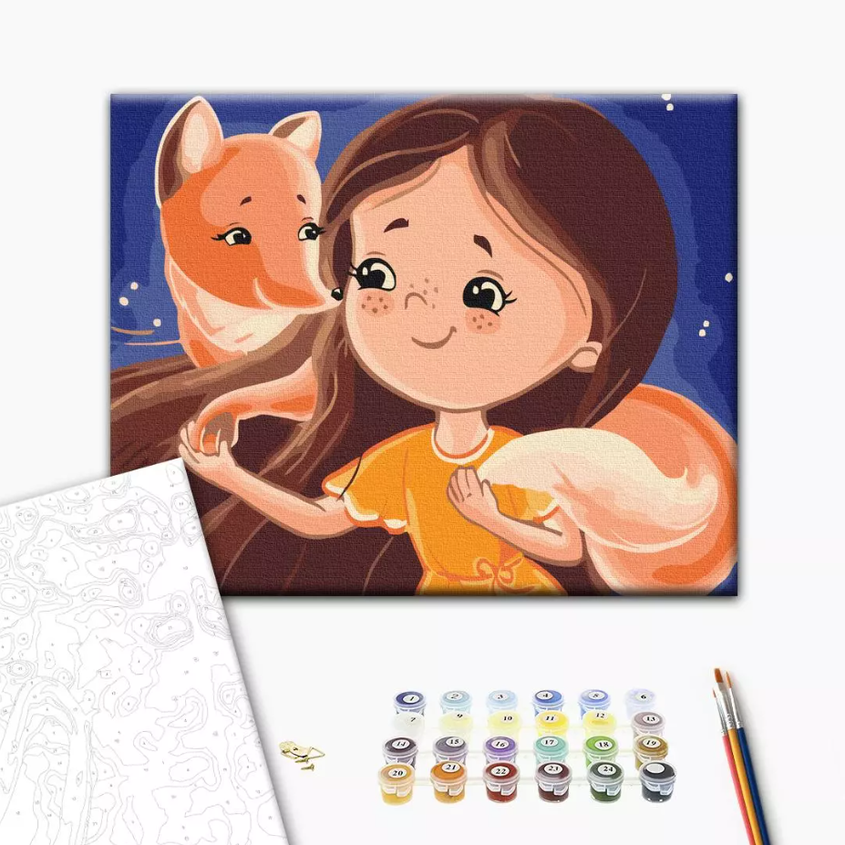 Set pictura pe numere - Kateryna Diachenko - Fox friend | Brushme